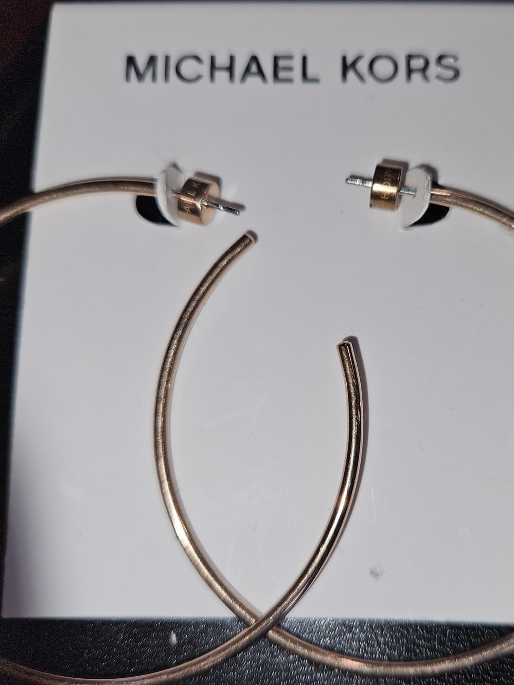 Michael Kors Thin Rose Gold Large Hoop Earrings